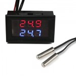 Двухканальный термометр с выносными датчиками (-20°C ~ 100°С),  LED